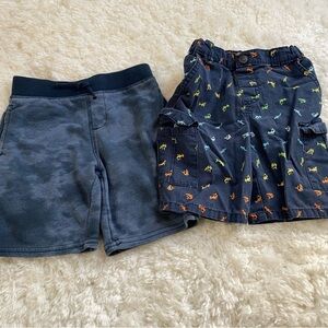 Geranimals Kids Boys Navy Shorts - 2 Pair Blue Navy Camo Sharks -‎ Size 5T